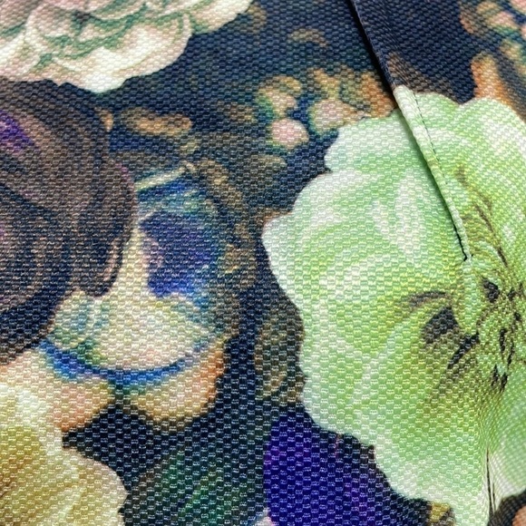 Darling Layla Fitted Dress Midi Short Sleeves Green Purple Floral Size Small S - Picture 8 of 14